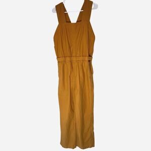 Everlane Womens Fatigue Apron Jumpsuit Size 8 Mustard Yellow Organic Cotton